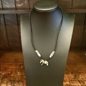 Black & White Necklace with Seed Beads